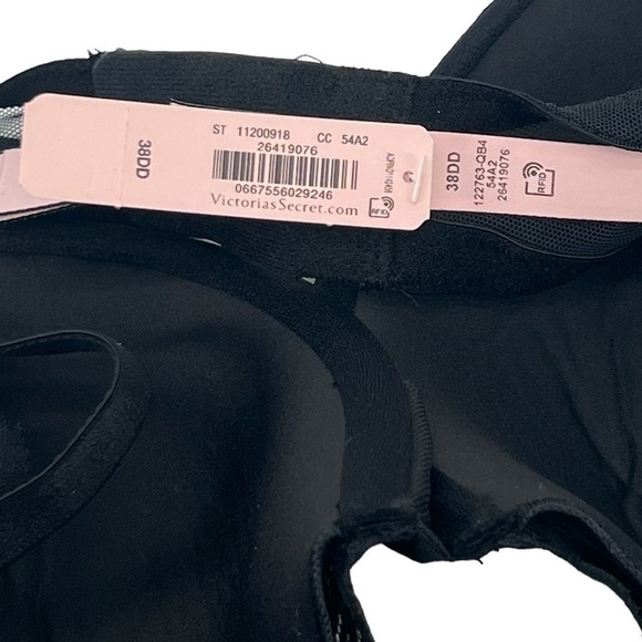 NWT Victoria's Secret Black Sexy Tee Lightly Lined Lace Demi Bra Size 38DD - Picture 4 of 5